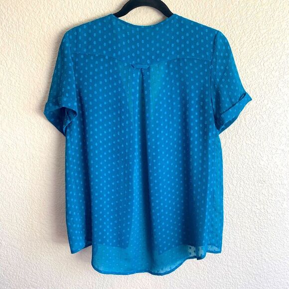 1118 by Walter Baker Sheer Teal Button-Front Blouse – XS - Picture 9 of 9